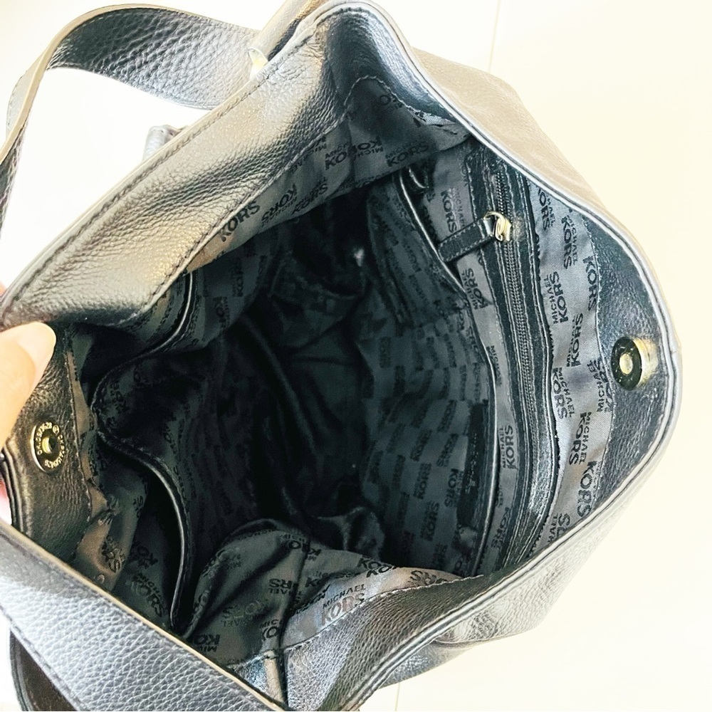 Michael Michael Kors Hobo Satchel Leather Shoulder Bag Black - Picture 6 of 12